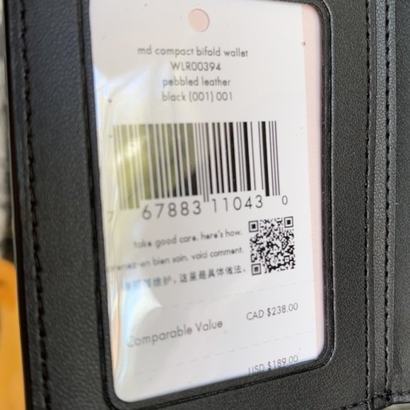 Kate Spade Leila Medium Compact Bifold Wallet Black - Picture 6 of 16